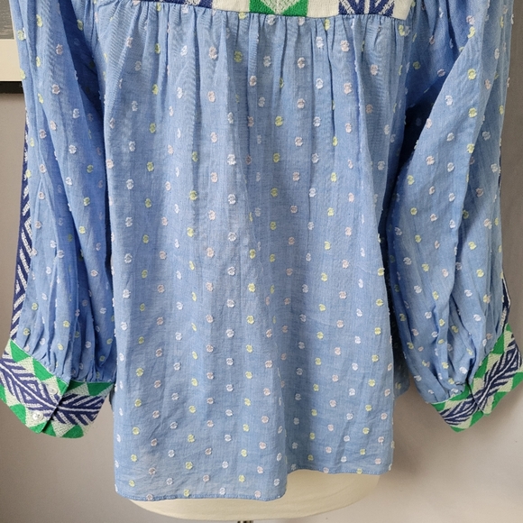 Anthropologie Verb by Pallavi Singhee Rhapsody Embroidered Beaded Boho Blouse XS - Picture 9 of 15